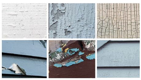 A collage of different ways that paint can fail