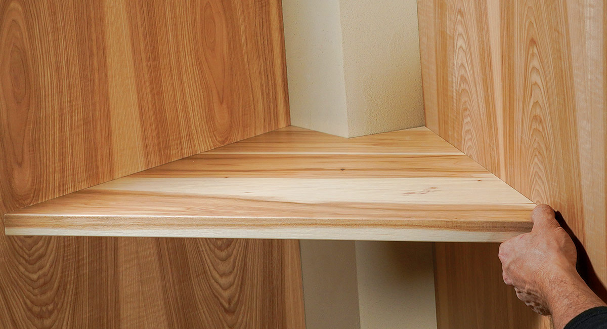 finished shelf in place